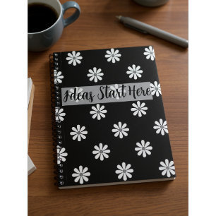 Chic Daisy Pattern Notebook – Minimal & Stylish