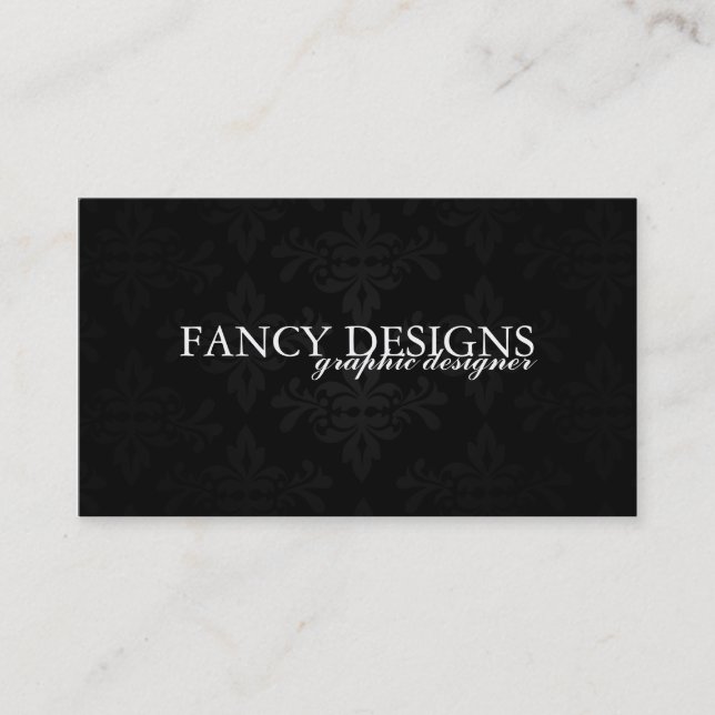 Chic Damask Business Card (Front)