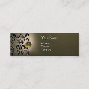 CHIC DAMASK GEM  MONOGRAM grey Mini Business Card