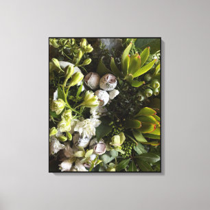 Chic Dark Green Botanical Leaves Canvas Print