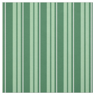 Chic Dark Green, Pale Green, White Barcode Stripes Fabric