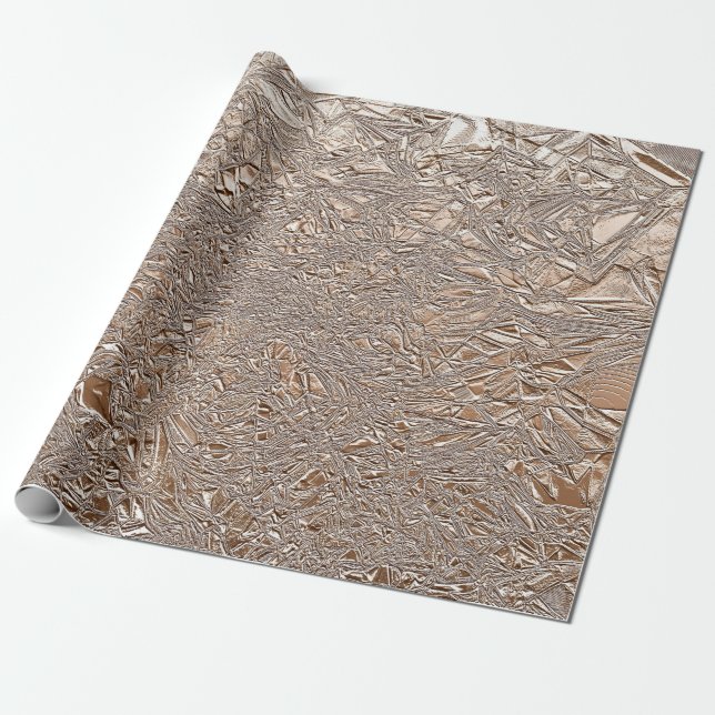 Chic Dark Rose Gold And Cream Wrapping Paper (Unrolled)