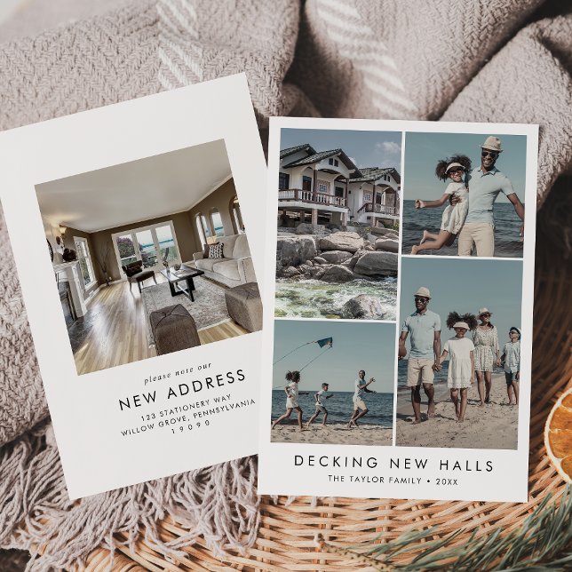 Chic Decking New Halls New Address Photo Christmas Holiday Card (Creator Uploaded)