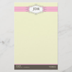 Chic Deco Baby Pink Customised Stationery