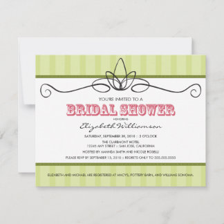 Chic Deco Bridal Shower Invitation (lime green)