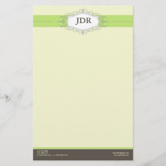 Chic Deco Lime Customised Stationery