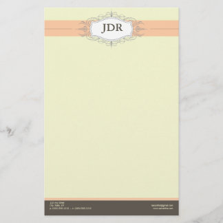 Chic Deco Peach Customised Stationery