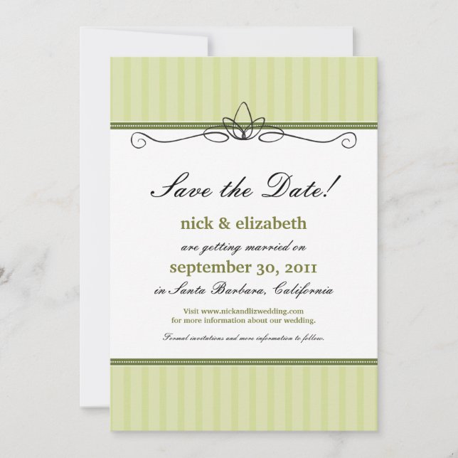 Chic Deco Save the Date (lime green) (Front)