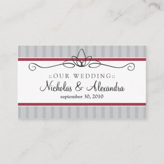 Chic Deco Silver/Red Wedding Website Card