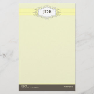 Chic Deco Yellow Customised Stationery