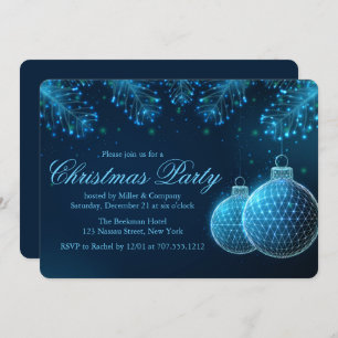 Chic Decorations Baubles Corporate Christmas Party Invitation