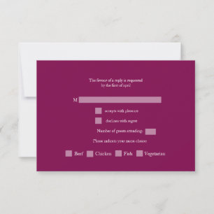 Chic deep pink Botanical Wedding Response Card