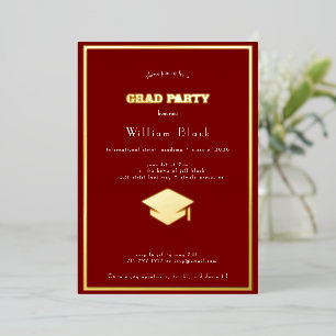  chic   deep red  & gold grad party