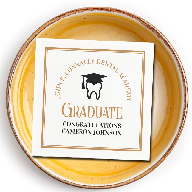Chic Dental School Custom Dentist Graduation Party Napkin (Creator Uploaded)