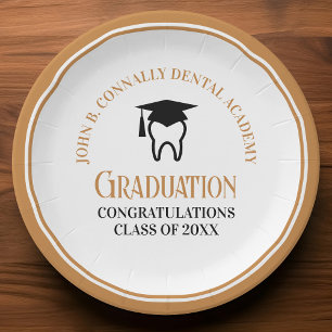 Chic Dental School Custom Dentist Graduation Party Paper Plate