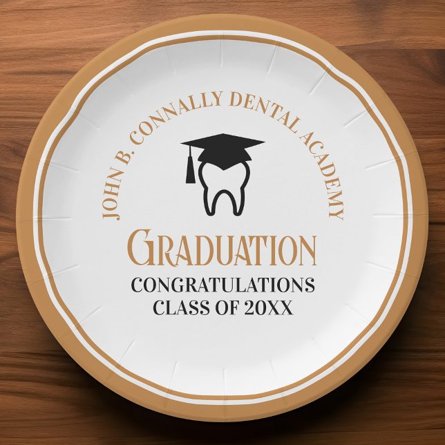 Chic Dental School Custom Dentist Graduation Party Paper Plate (Creator Uploaded)