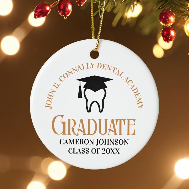 Chic Dental School Custom Graduation Christmas Ceramic Tree Decoration (Creator Uploaded)