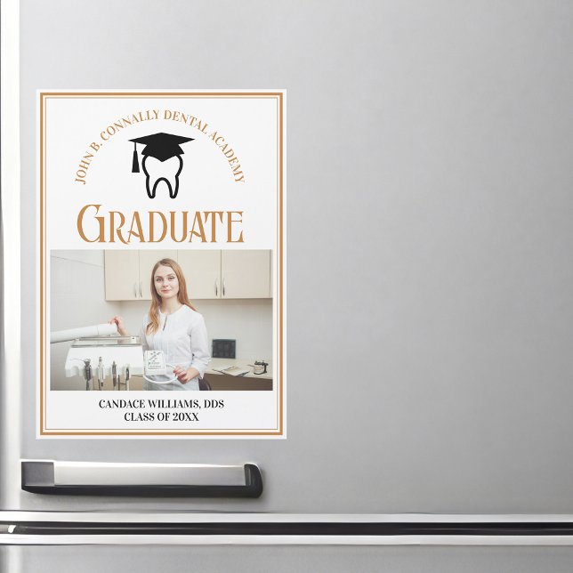 Chic Dental School Photo Custom Graduation Magnet (Creator Uploaded)