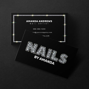 Chic Diamond Nail Art Nail Technician Nail Artist Business Card