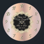 Chic Diamonds Rose Gold 50 Wedding Anniversary Large Clock<br><div class="desc">Elegant gold diamonds wedding anniversary clock.</div>