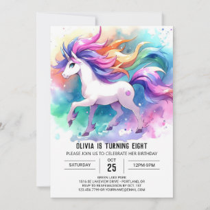 Chic Digital Horse Birthday Invitation
