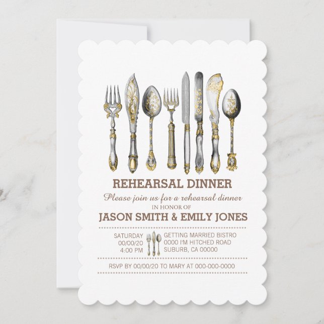 Chic dinner party invitation (Front)