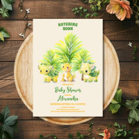 Chic Dinosaur Boy Baby Shower Greenery 