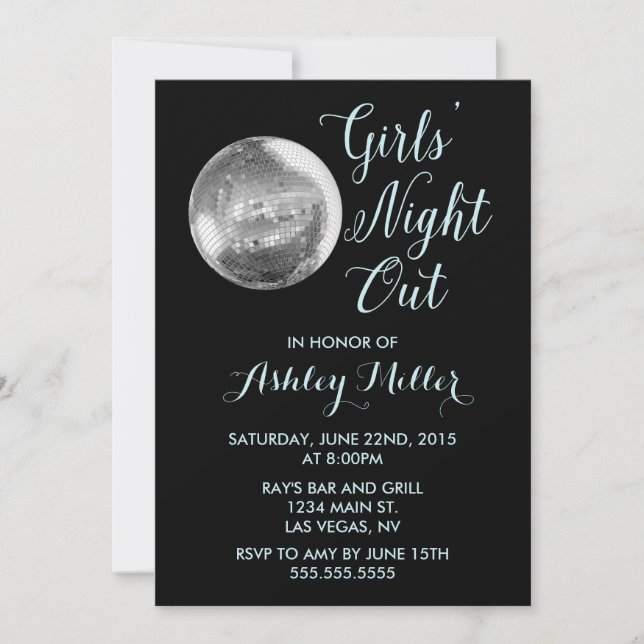 Chic Disco Ball Bachelorette Party Invitation (Front)