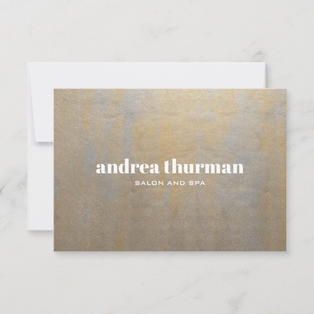 Chic Distressed Grey Satin gold Gift Card (Front)