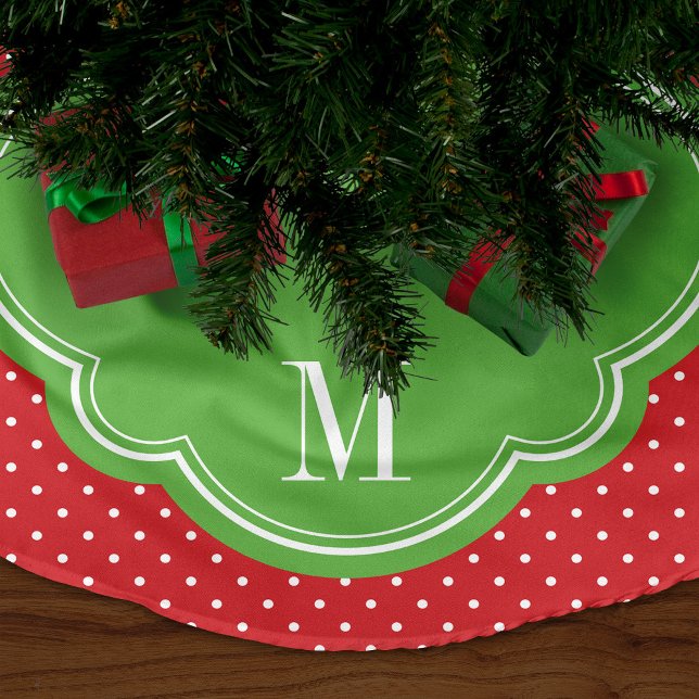 Chic Dots Family Monogram Tree Skirt (Creator Uploaded)