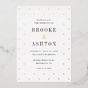 Chic Dots FOIL Modern Wedding Invitation