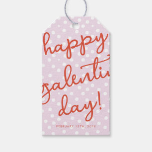 Chic Dots Happy Galentines Day Party Gift Tags