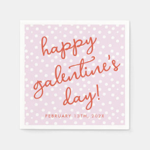 Chic Dots Happy Galentines Day Party Napkin
