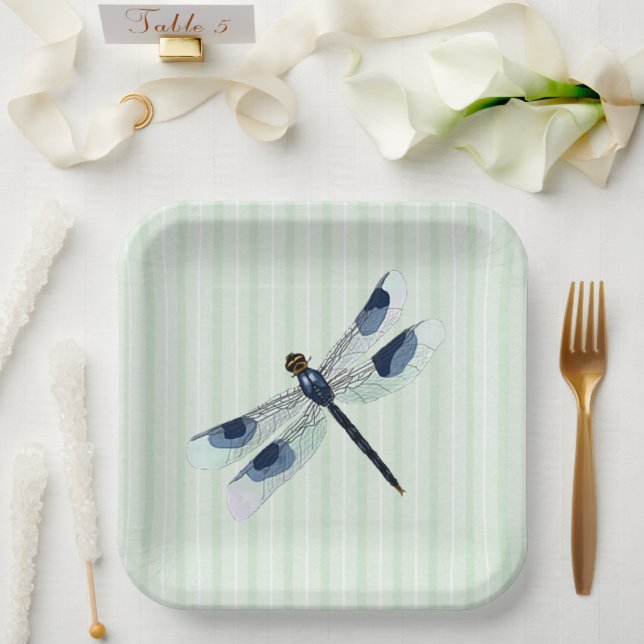 Chic Dragonfly  Paper Plate (Wedding)