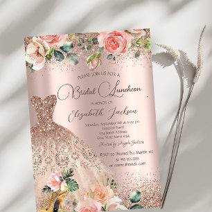 Chic Dress,Confetti,High Heels,Roses Invitation