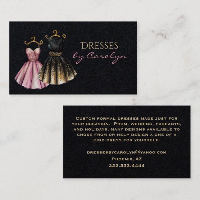 Chic Dress Tailor Business Card (Front/Back)