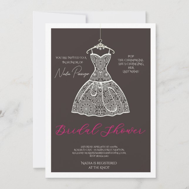Chic Dressed for the Occasion Bridal Shower Party Invitation (Front)