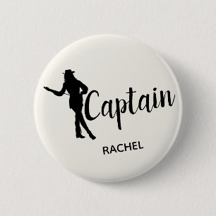Chic Drill Team Captain Personalised 6 Cm Round Badge