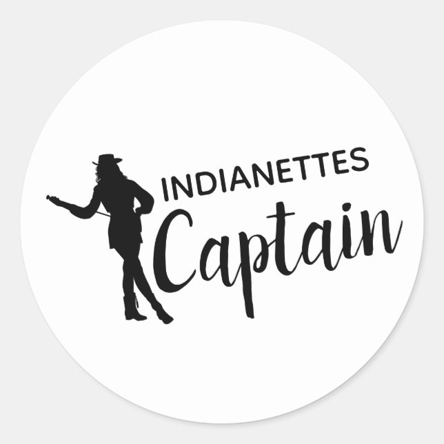 Chic Drill Team Captain Personalised Classic Round Sticker (Front)