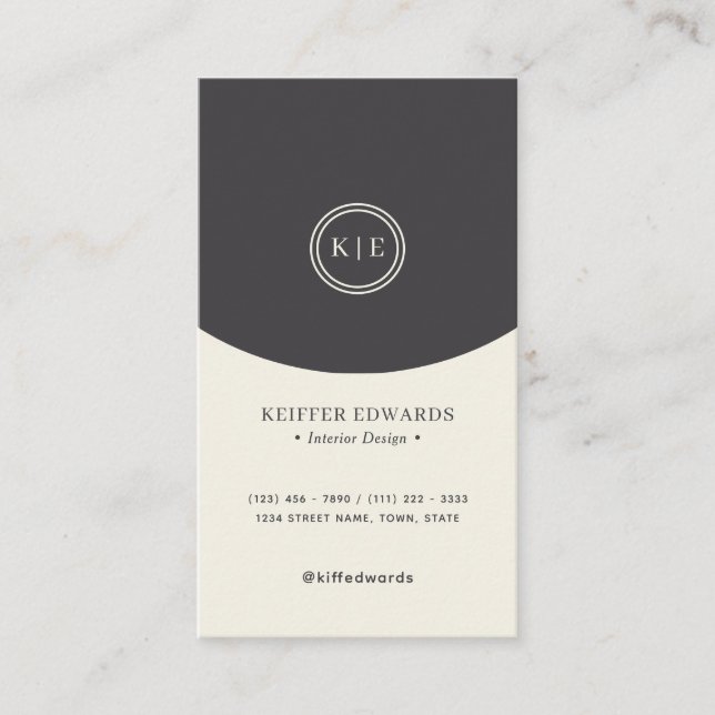 Chic Dual-Tone Professional Business Card (Front)