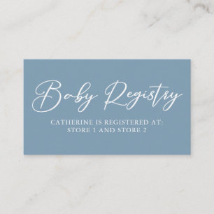 Chic Dusty Blue Baby Registry Personalised Enclosure Card