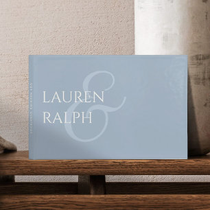 Chic Dusty Blue Couple Monogram Guest Book