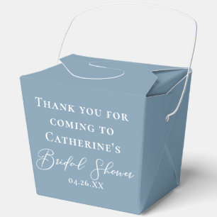 Chic Dusty Blue Custom Bridal Shower Fortune Favour Box