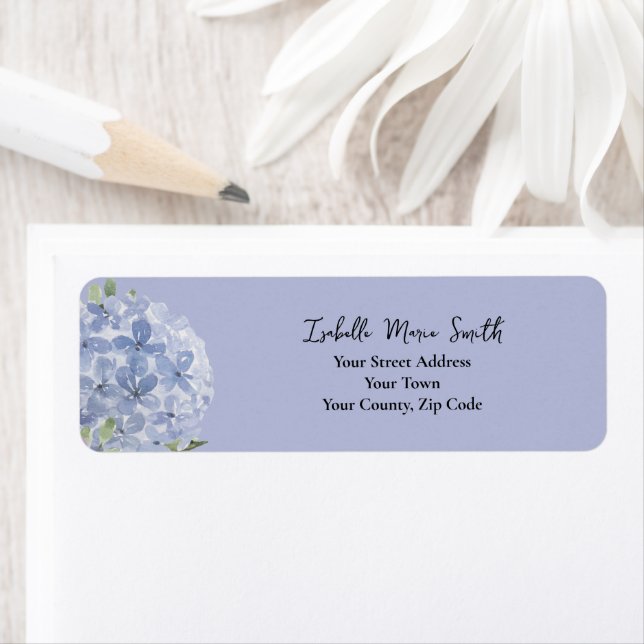 Chic Dusty Blue Hydrangea Flowers Wedding Invite (Insitu)
