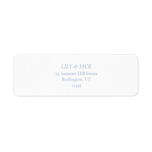 Chic Dusty Blue Wedding Return Address Label