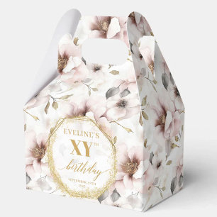 Chic dusty pink boho watercolor birthday favour bo box
