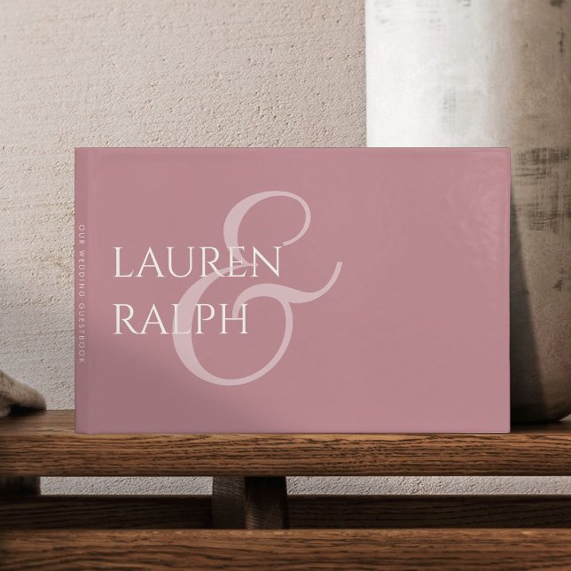 Chic Dusty Pink Couple Monogram  Guest Book (Creator Uploaded)
