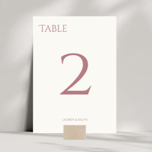 Chic Dusty Pink & Ivory Wedding Table Number Card