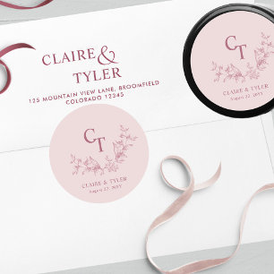 Chic Dusty Pink Wedding Envelope Seal / Favour