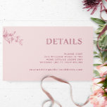 Chic Dusty Pink Wedding Website / Details Enclosure Card<br><div class="desc">Simple and beautiful dusty pink wedding enclosure card, with all text sections open to customisation, so you can add any details you like. From wedding website, reception, or RSVP details. Design on dusty rose background with burgundy text in modern elegant typography. Elegant and minimal design with fine subtle hand-drawn botanical...</div>
